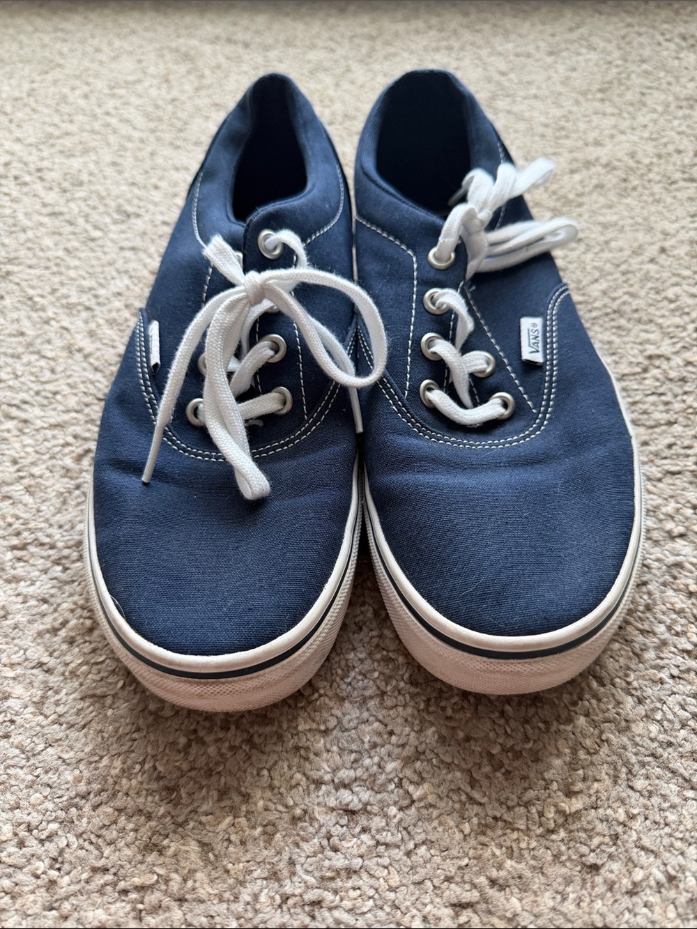 Vans womens Canvas Sneakers in Navy with White Laces, size 8.5